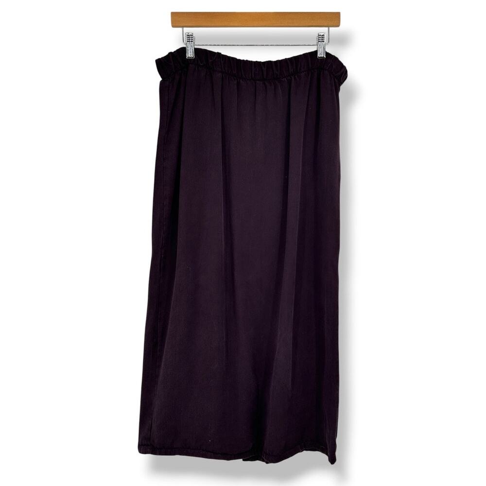 Bryn‎ Walker Maxi Skirt Plum Purple Back Slit Casual Comfort Women's M Lagenlook
